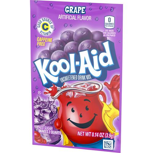 Kool-Aid Unsweetened Grape Powdered Drink Mix, 0.14 Oz. Packet