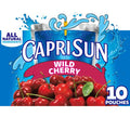 Capri Sun Wild Cherry Naturally Flavored Kids Juice Drink Blend (10 Ct Box, 6 Fl Oz Pouches)