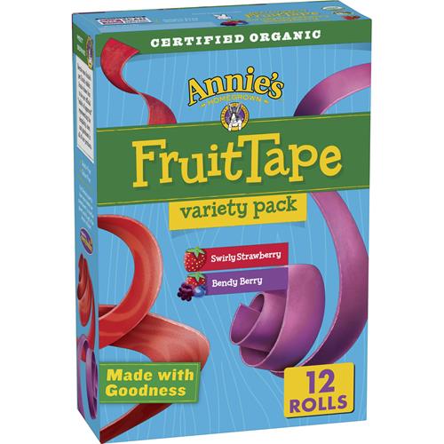 Annies Organic Fruit Tape, Swirly Strawberry And Bendy Berry Flavors, Variety Pack, 12 Rolls, 9 Oz