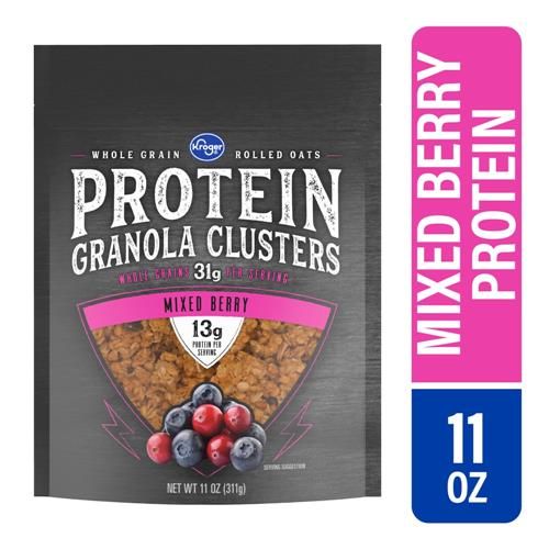 Kroger Mixed Berry Protein Granola Cereal Clusters 11 oz