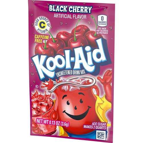 Kool-Aid Unsweetened Black Cherry Powdered Soft Drink Mix, 0.13 Oz Packet