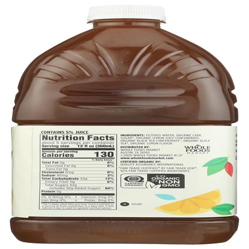 Whole Foods Market Organic Lemonade & Black Tea Blend, 64 Fl Oz