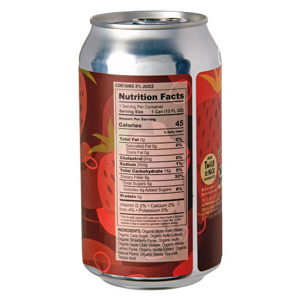 VitaLife Strawberry  Vanilla Prebiotic Soda, 12 fl oz