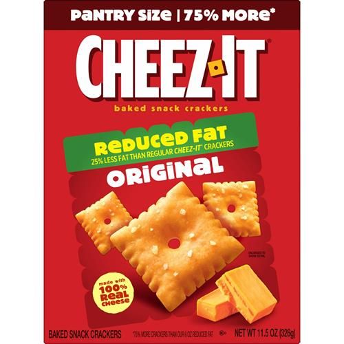 Cheez-It, Baked Snack Cheese Crackers, Reduced Fat Original, Made With 100% Real Cheese, 11.5Oz Box