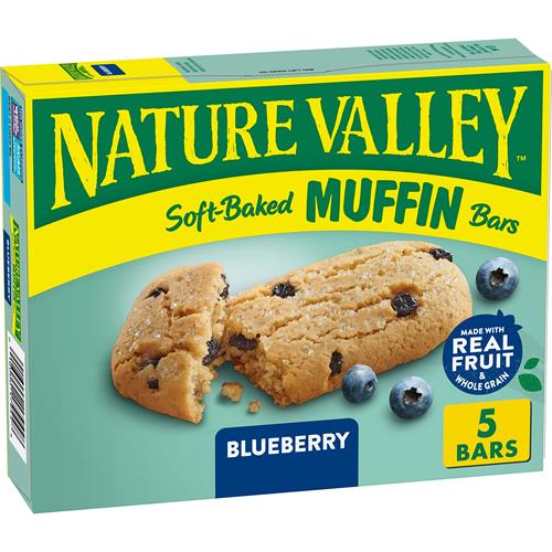 Nature Valley Soft-Baked Muffin Bars, Blueberry, Snack Bars, 5 Bars, 6.2 Oz