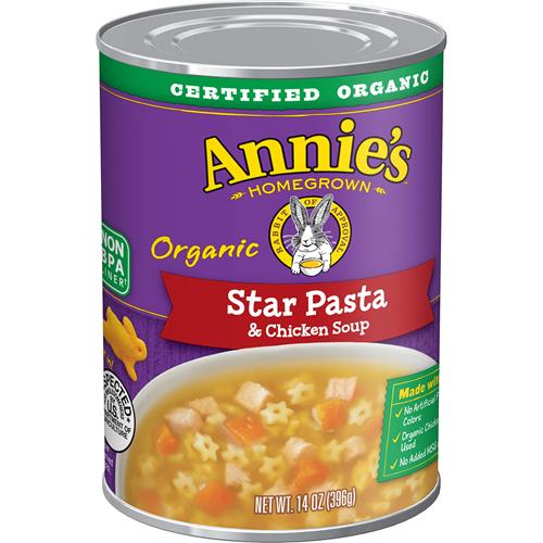 Annie’S Organic Star Pasta And Chicken Canned Soup, Ready To Serve, 14 Oz