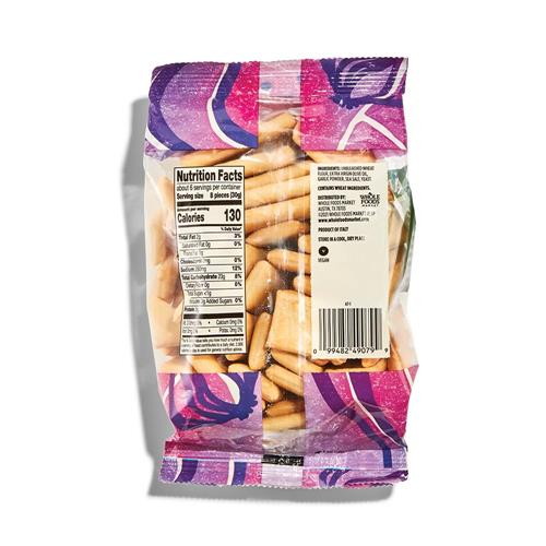 Whole Foods Market, Cracker Italian Rustic Garlic Sea Salt, 6 Ounce