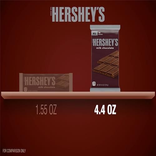 Hersheys Milk Chocolate Xl, Candy Bar, 4.4 Oz (16 Pieces)