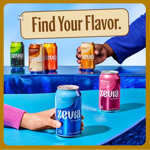 Zevia Zero Sugar Soda, Creamy Root Beer, 12 Ounce Cans (Pack Of 12)