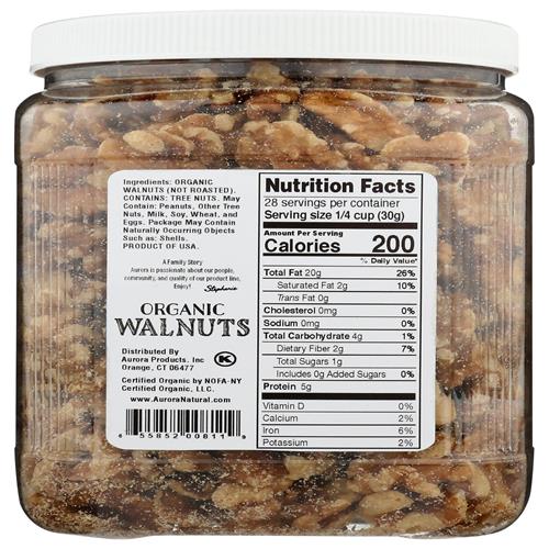 Aurora Products Organic Walnuts, 30 Oz