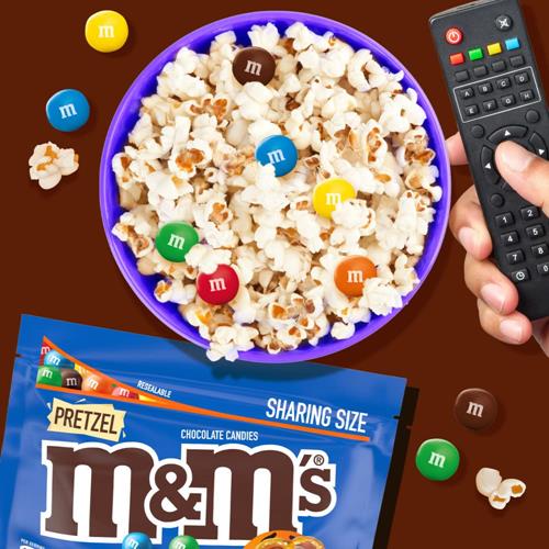 M&Ms Pretzel Milk Chocolate Candy, Sharing Size, 7.4 Oz Resealable Bag