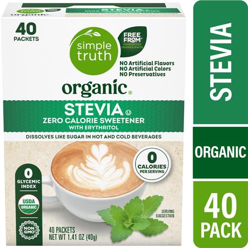 Simple Truth Organic Stevia Extract Blend Zero Calorie Sweetener 40 ct / 1.41 oz