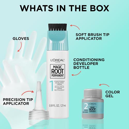 Loreal Paris Magic Root Rescue 10 Minute Root Hair Coloring Kit, Permanent Color With Quick Precision Applicator, 100 Percent Gray Coverage, 4 Dark Brown, 1 Kit (Packaging May Vary)