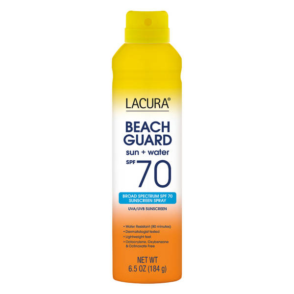Lacura Beach  Guard Sun + Water SPF 70 Sunscreen Spray, 6.5 oz