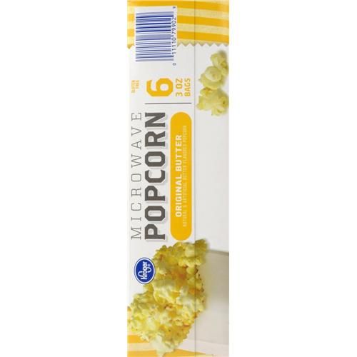 Kroger Original Butter Microwave Popcorn 6 ct / 3 oz