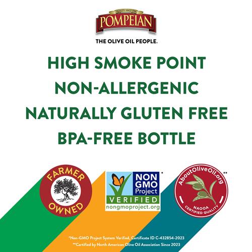 Pompeian Made Easy Bake Olive Oil, Ultra Light Taste, Perfect For Baking Foods Such As Brownies And Cakes, American Heart Association Certified, Non-Allergenic, Non-Gmo, 16 Fl Oz (Pack Of 1) - Pa