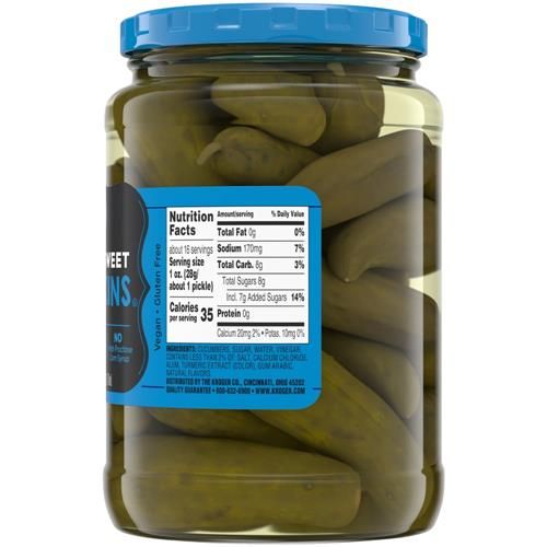 Kroger Whole Sweet Gherkins 24 fl oz