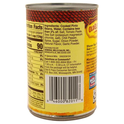 Old El Paso Fat Free Refried Beans, 16 Oz.