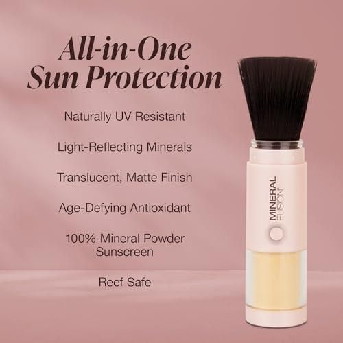 Mineral Fusion Brush-On Powder Sunscreen For Face, Spf 30, Invisible Mineral Sunscreen, Uva Uvb Protection, Non Toxic And Hypoallergenic, 0.14 Oz