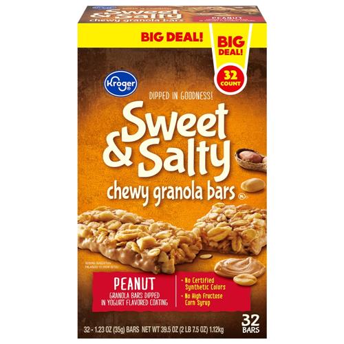 Kroger Sweet & Salty Peanut Granola Bars 32 ct