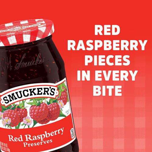 Smuckers Red Raspberry Preserves, 18 Ounces