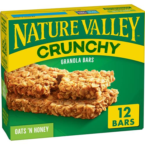 Nature Valley Crunchy Granola Bars, Oats N Honey, 12 Bars, 8.94 Oz (6 Pouches)