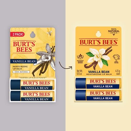 Burts Bees Lip Balm - Vanilla Bean, Lip Moisturizer With Responsibly Sourced Beeswax, Tint-Free, Natural Origin Conditioning Treatment, 2 Tubes, 0.15 Oz.