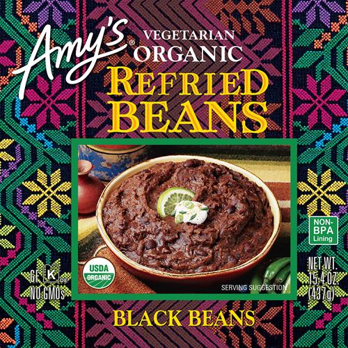 One 15.4 Oz Amys Organic Refried Vegetarian Black Beans