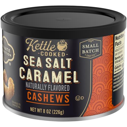 Private Selection Kettle Cooked Sea Salted Caramel Cashews 8 oz