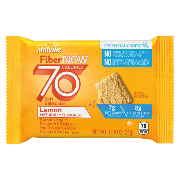 Millville Fiber Now 70 Calorie Lemon Flavored Bars, 6 count