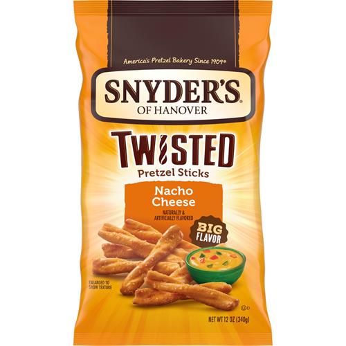 Snyders Of Hanover, Nacho Cheese Twisted Pretzel Sticks, 12-Oz. Bag