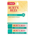 Burts Bees Medicated Lip Balm, With Eucalyptus Oil And Menthol, Tint-Free, Natural Origin Lip Care, 2 Tubes, 0.15 Oz.