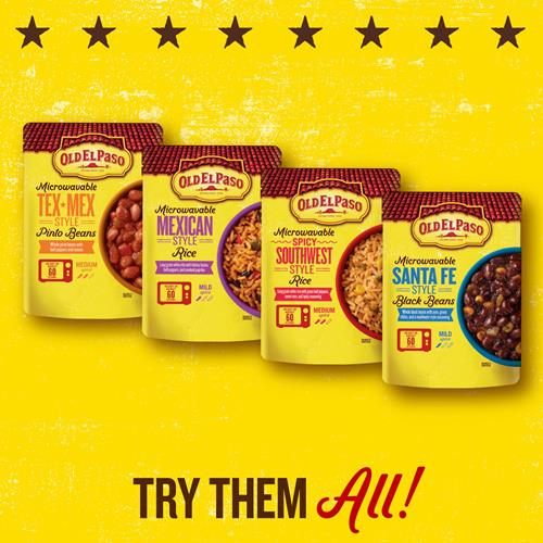 Old El Paso Pinto Beans, Tex-Mex Style, Microwavable Pouch, 8.8 Oz