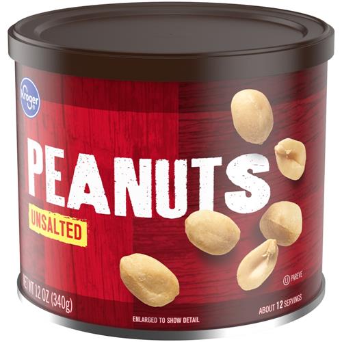 Kroger Unsalted Peanuts 12 oz