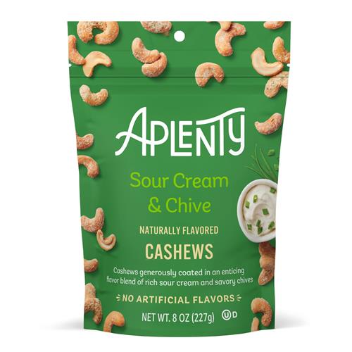 Aplenty Sour Cream And Chive Cashews, 8 Oz