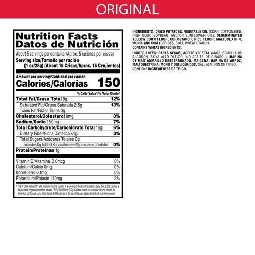 Pringles, Potato Crisps, Original, 5.2 Ounce