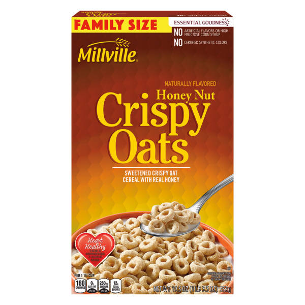Millville Family Size Honey Nut Crispy Oats, 19.5 oz