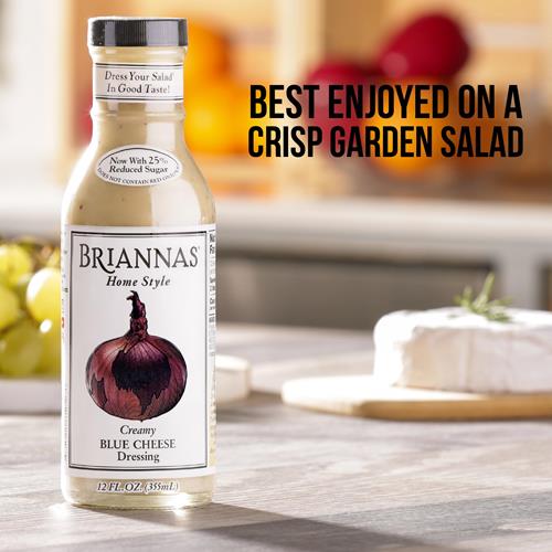 Briannas - Home Style Creamy Blue Cheese Dressing – Fine Salad Dressing Made With Premium Ingredients - Gluten Free & Low Sugar Dressing - 12 Oz. Bottle