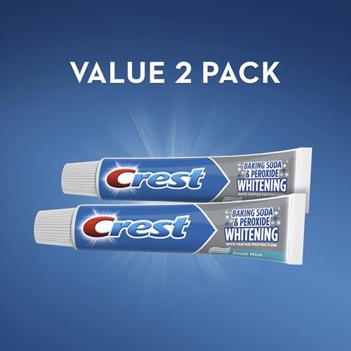 Crest Cavity & Tartar Protection Toothpaste, Whitening Baking Soda & Peroxide,5.7 Ounce (Pack Of 2)
