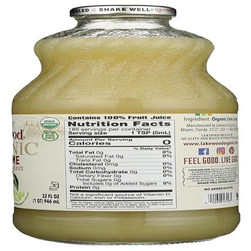 Lakewood Organic Pure Lime, 32 Fz