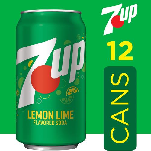 7Up Lemon Lime Soda, 12 Fl Oz Cans, 12 Pack