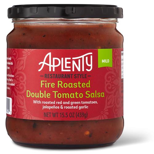 Aplenty Fire Roasted Double Tomato Salsa, Mild, Smoky, 15.5 Oz