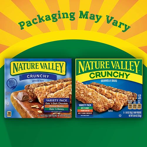 Nature Valley Crunchy Granola Bars, Variety Pack, 12 Bars, 8.94 Oz (6 Pouches)