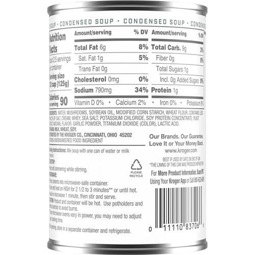 Kroger Cream of Mushroom Condensed Soup 10.5 oz