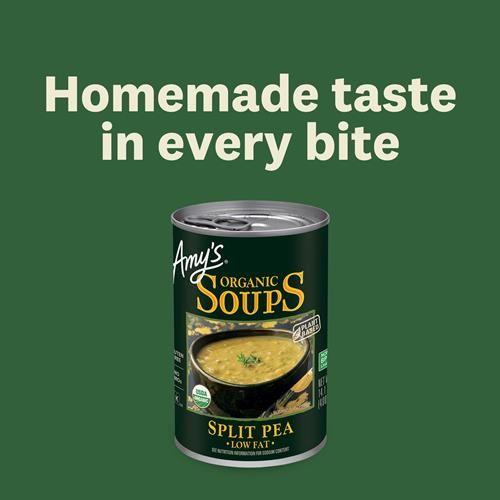 Amys Soup, Vegan Split Pea Soup, Gluten Free, Made With Organic Vegetables, Canned Soup, 14.1 Oz