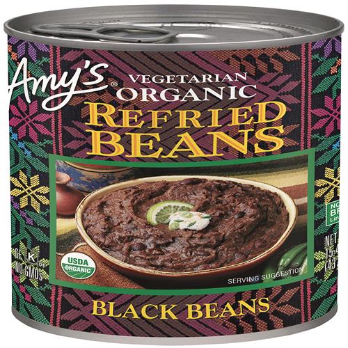 One 15.4 Oz Amys Organic Refried Vegetarian Black Beans