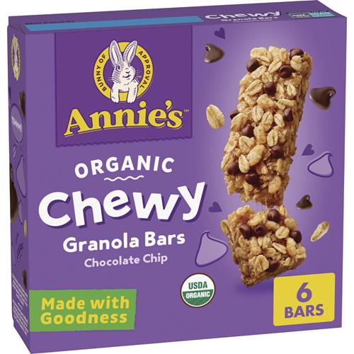Annies Organic Chewy Granola Bars, Chocolate Chip, 6 Bars, 5.34 Oz
