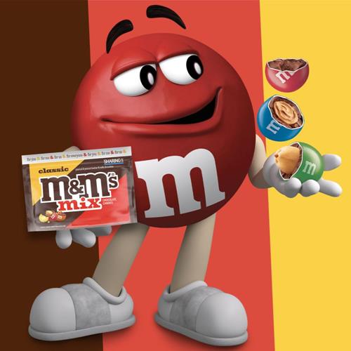 M&Ms Classic Mix Chocolate Candy Sharing Size Bag, Milk Choc Peanut Butter&Peanut, 8.3 Ounce