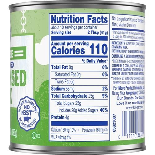 Kroger Fat Free Sweetened Condensed Milk 14 oz