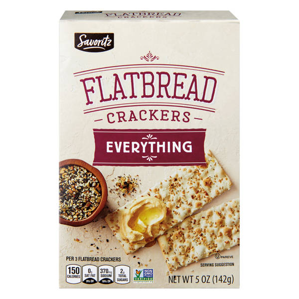 Savoritz Everything Flatbread Cracker, 5 oz